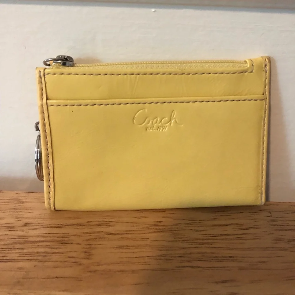 Coach Yellow Patent Keychain Card Holder - Picture 5 of 5